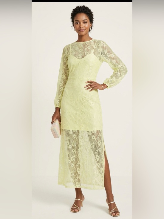Open Edit Dresses & Skirts - Floral Lace Yellow Maxi
Long Sleeve Dress